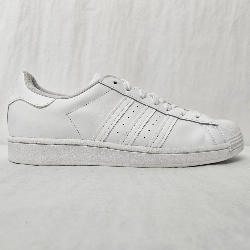 Adidas Superstar Sneakers Leather Shell Toe EG4960 Triple White Mens Size 11
